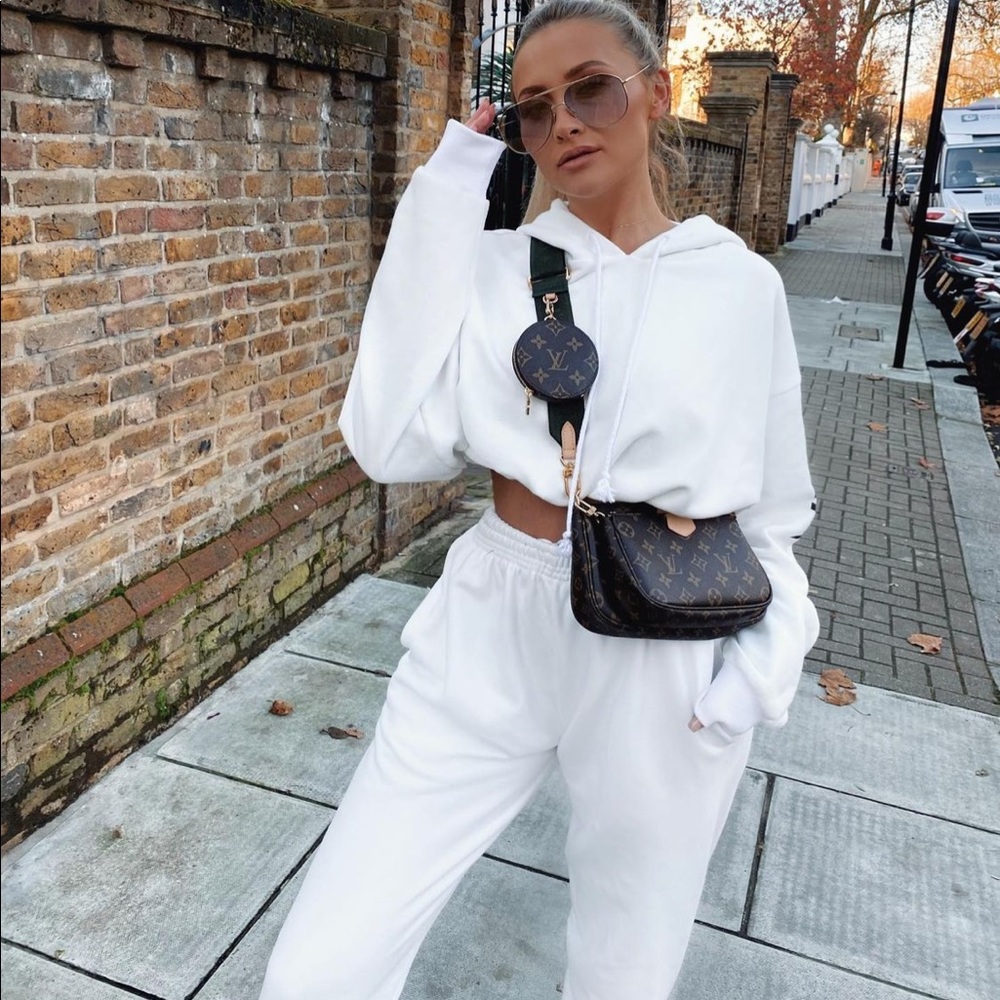 SLA the Label cropped hoodie in white